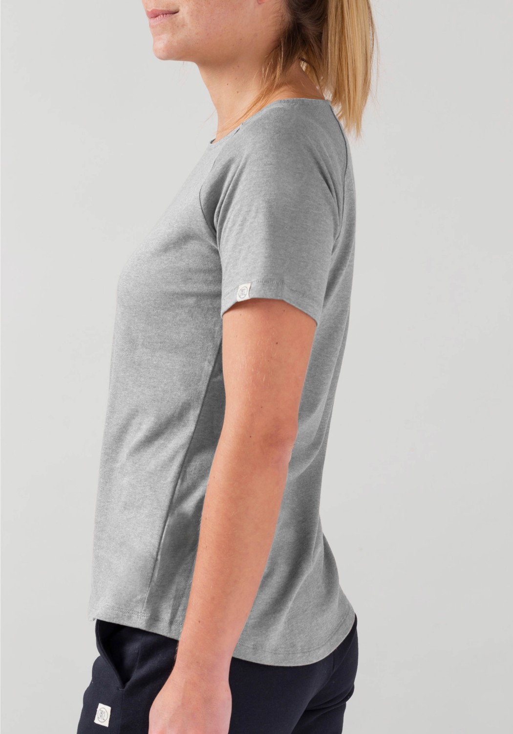 WE ARE ZRCL Damen Raglan T-Shirt Basic Melange Stone Grey