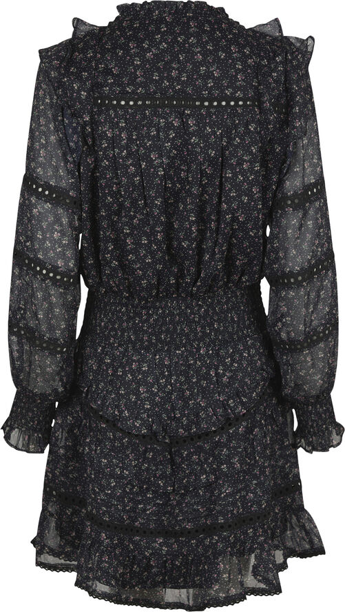 Neo Noir Harmoni Mini Rose Dress Black