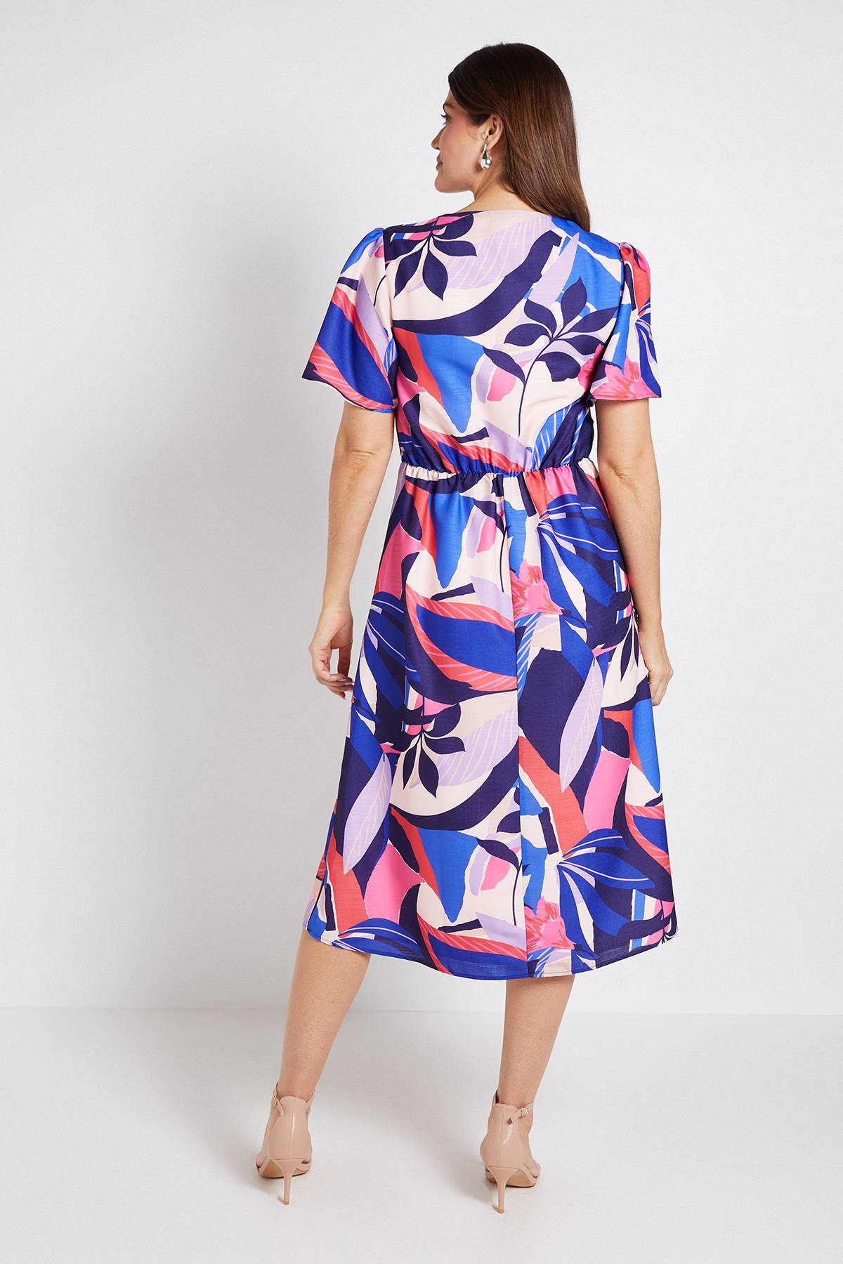 Wallis Robe Midi D'été Florale À Nœud