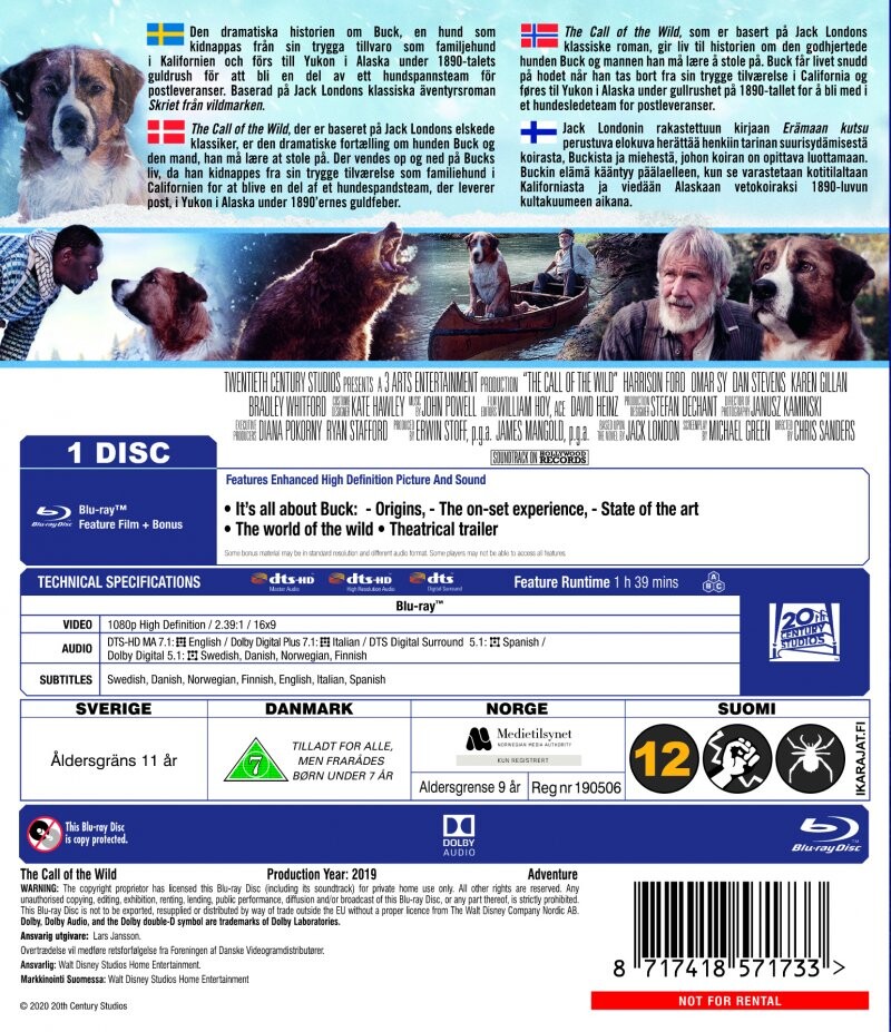 The Call Of The Wild - 2020 - Blu-Ray