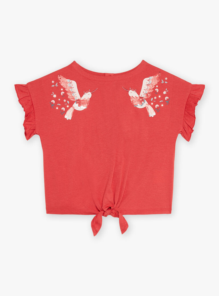 T-shirt coquelicot à manches courtes