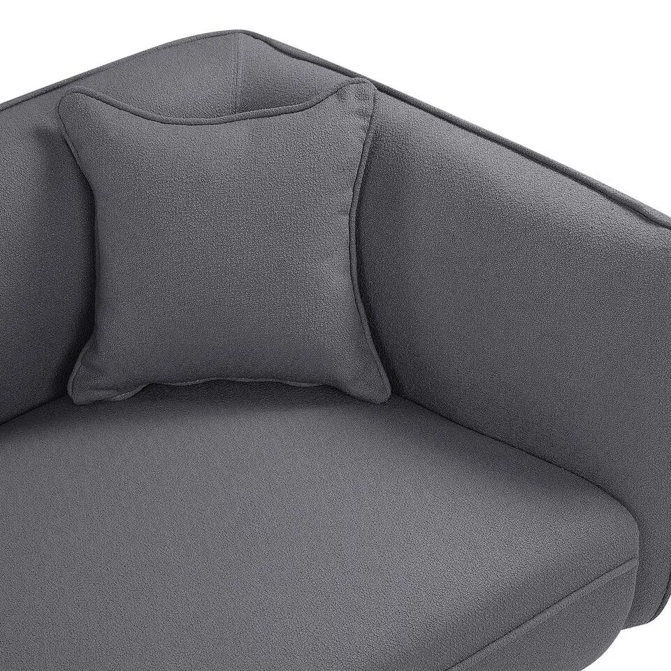 CHEVANNES - Chaise longue - Donkergrijs - Bouclé
