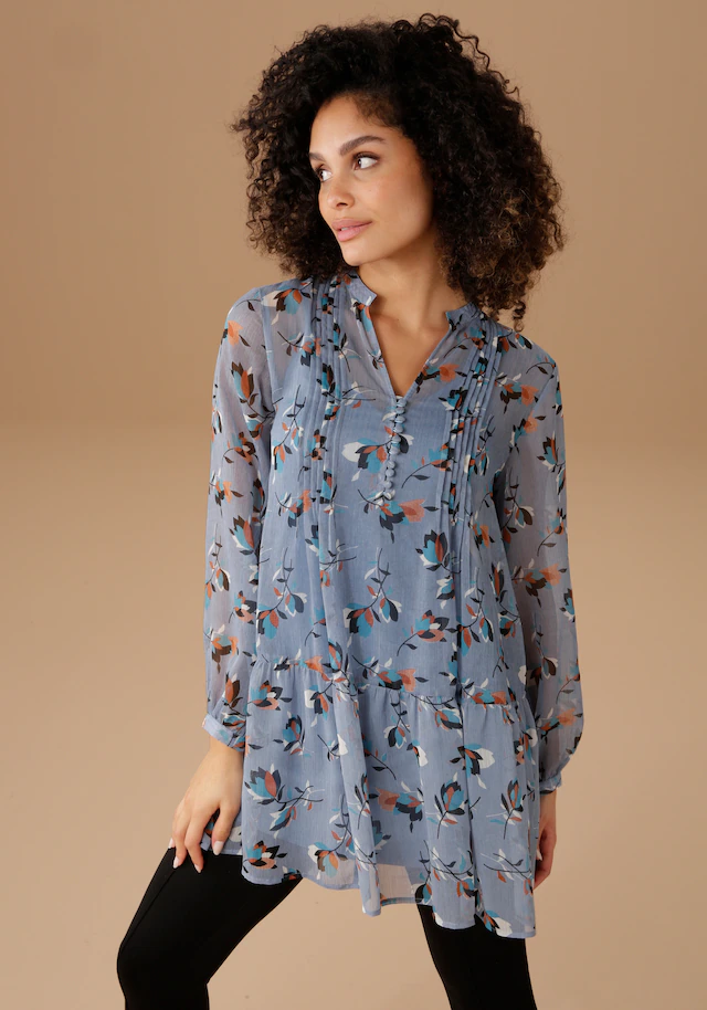 Aniston SELECTED Longbluse , mit dekorativer Biesenverzierung