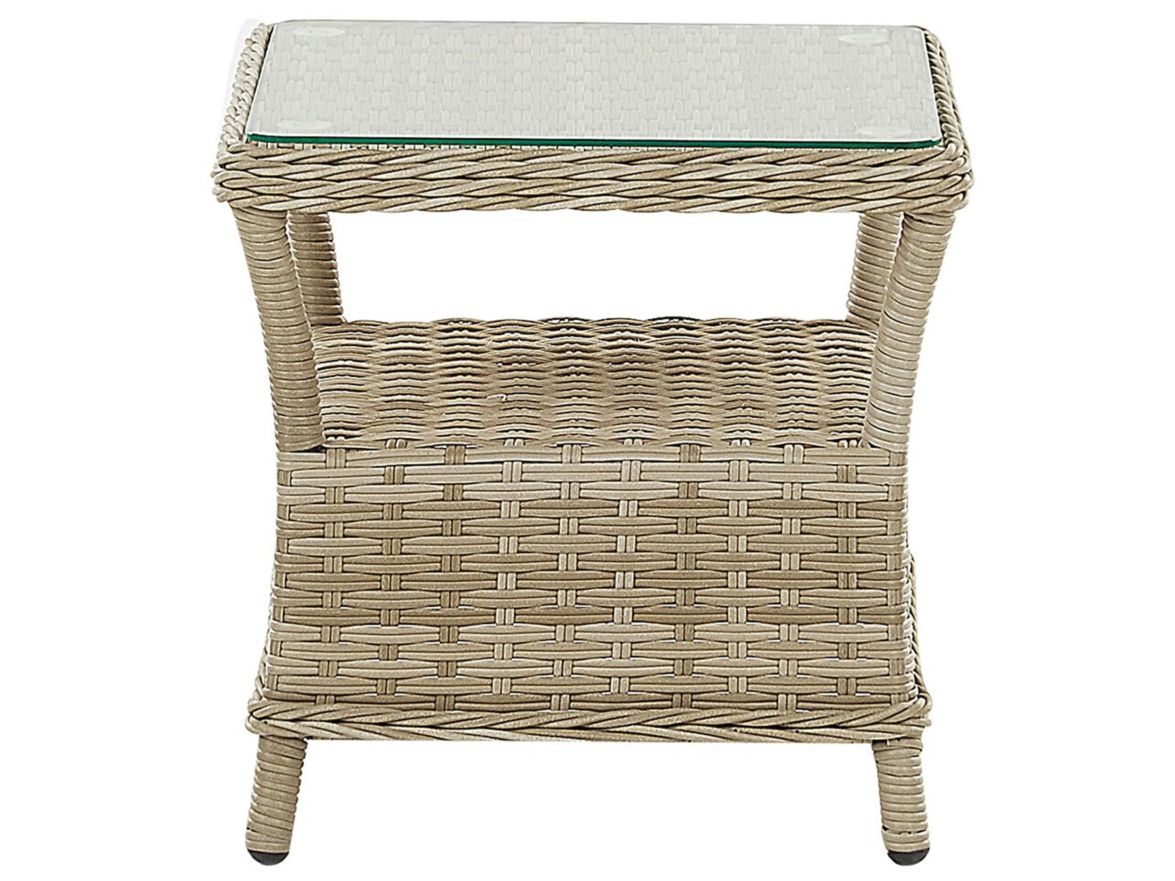 Loungeset met tafel en ottomaan 2-zits PONZA PE rotan Beige