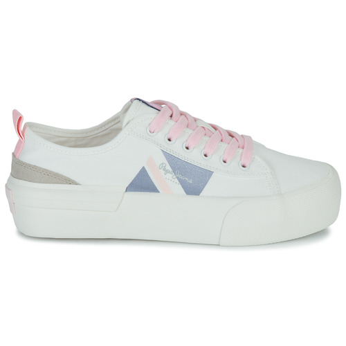 Pepe jeans - ALLEN FLAG COLOR W - Blanc / Rose