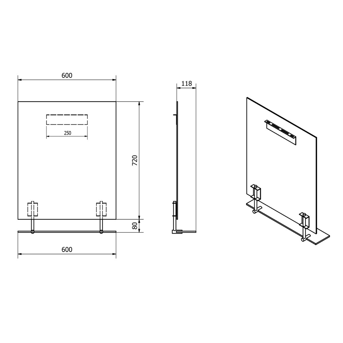 Sapho Wega spiegel rechthoekig met planchet 60x80cm chroom