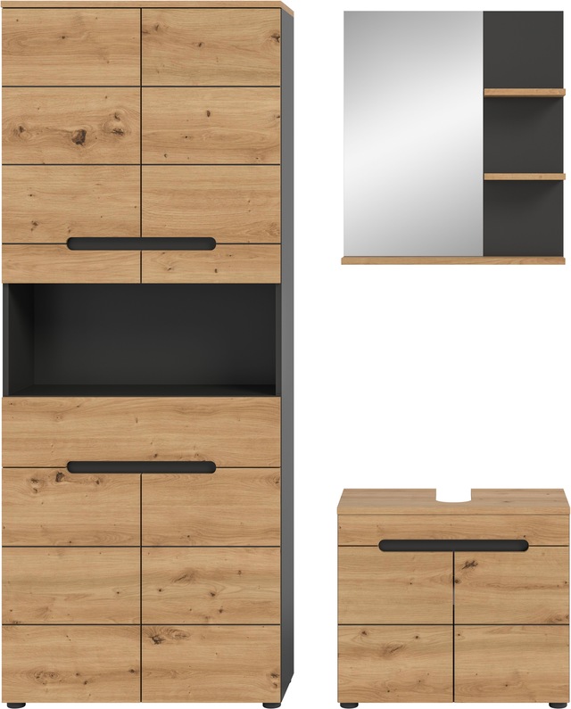 INOSIGN Badmöbel-Set »REHAT, 3-teilig, Breite 154 cm, mit grifflosen Fronten, bestehend aus:« 3 Stk. tlg.