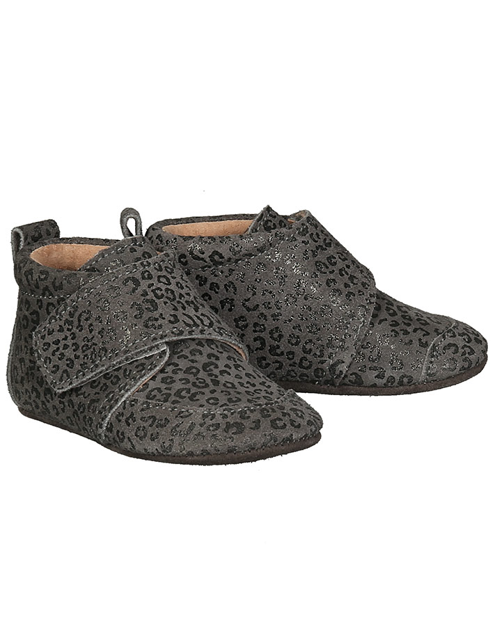 Klett-Hausschuhe GREY LEOPARD in dunkelgrau