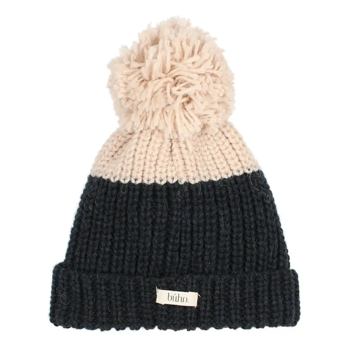 Búho Bonnet Pompon Bicolore | Bleu nuit