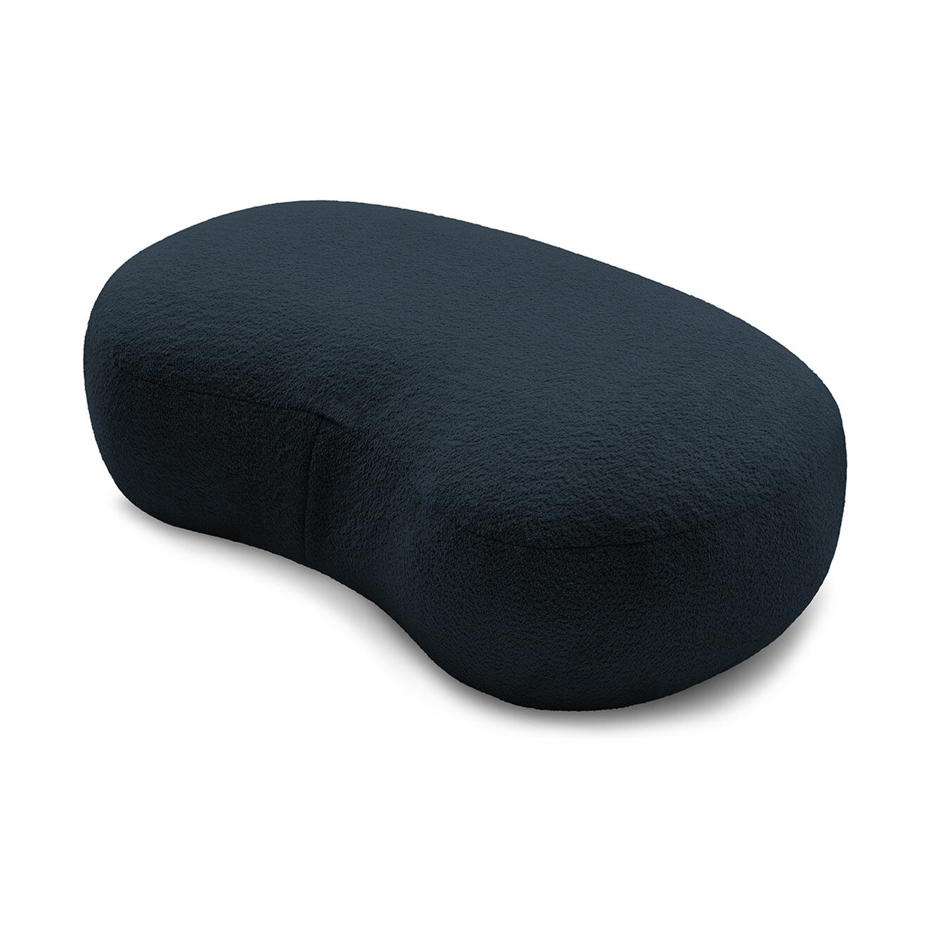 Bobochic Pouf Saint-Germain tissu bouclette  bleu foncé - 147x90x47 cm