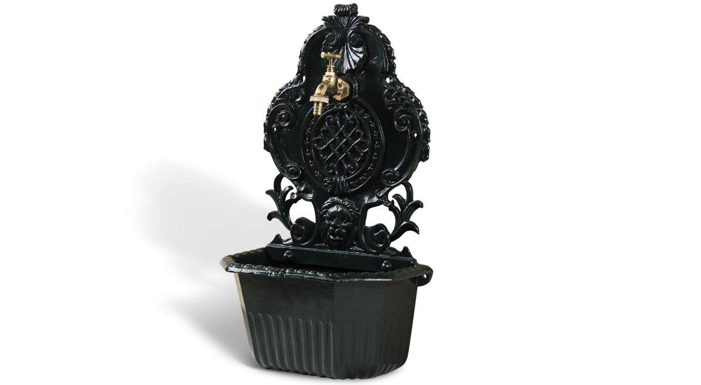 Fontaine de jardin aluminium vert 34.5x18x58.5cm