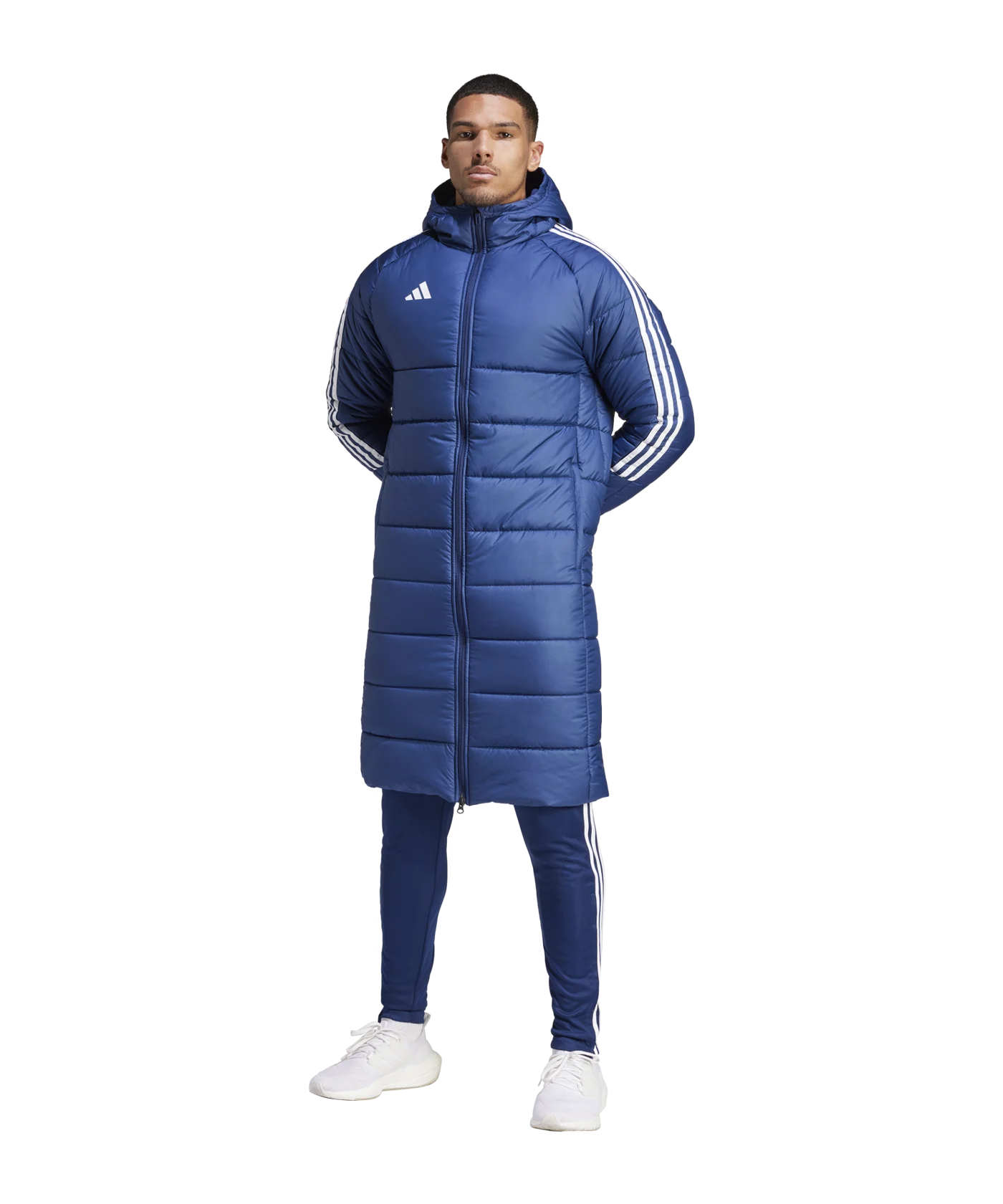 adidas Tiro 24 Long Coachjacke Blau Weiss
