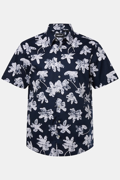 Men+ Hemd, Halbarm, Kentkragen, floraler Print, bis 8 XL