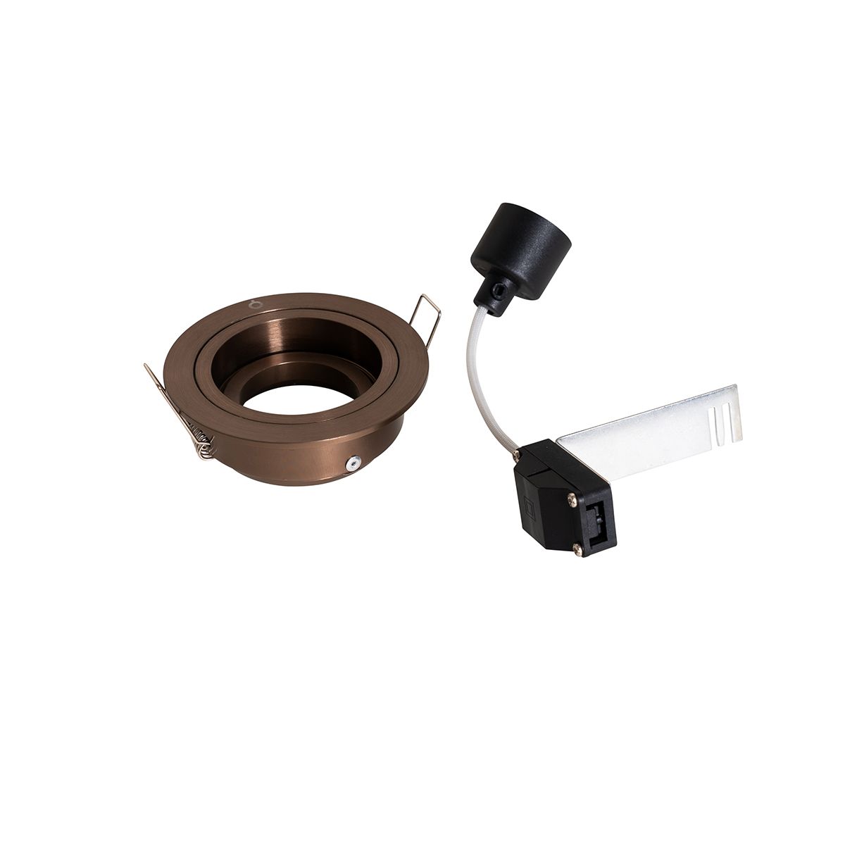 Smart inbouwspot donkerbrons rond draai en kantelbaar incl. Wifi GU10 50mm - Chuck