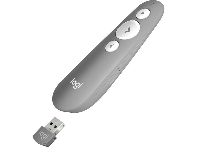 Logitech Presenter R500 s mid grey Mühelos präsentieren – auf fast jedem Gerät