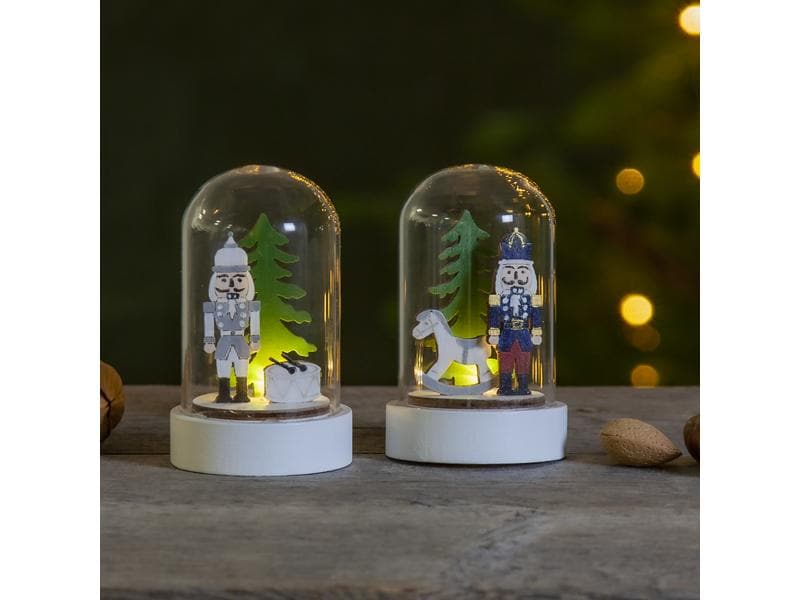 Star Trading LED-Figur Nussknacker, 9 cm, 2 Stück Nussknacker im Wald