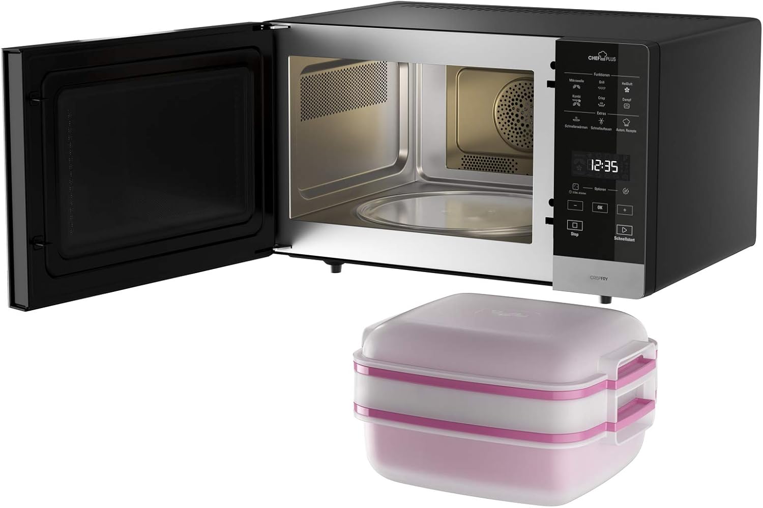 Bauknecht MW 59 MB Mikowellen- Backofen / freistehend / 25 l Garraum / 3D-System/ Automatikprogramme / Mikrowelle 800 Watt / Quarz - Grill 900 Watt / Schnellstart-Funktion,Schwarz