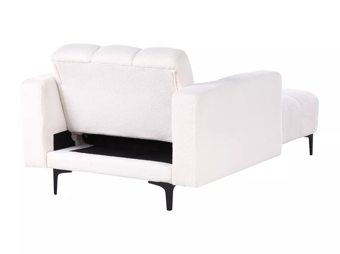 Chaise longue en bouclé blanche ALNES