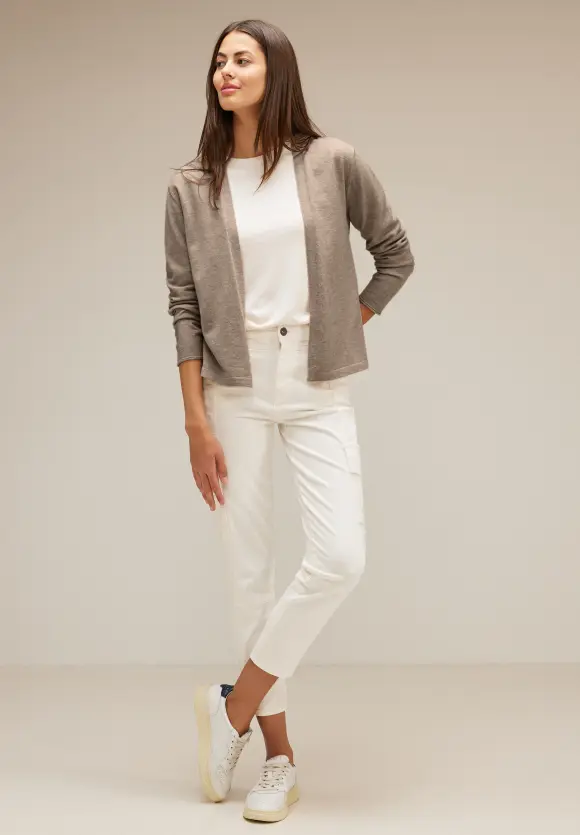 Kurze Strickjacke - bleached sand melange