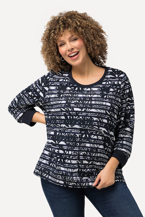Sweatshirt, offene Kanten, Rundhals, Langarm