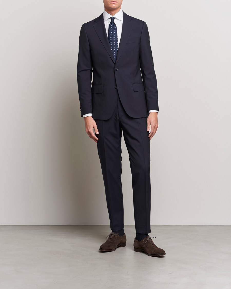 Oscar Jacobson Edmund Wool Blazer Navy