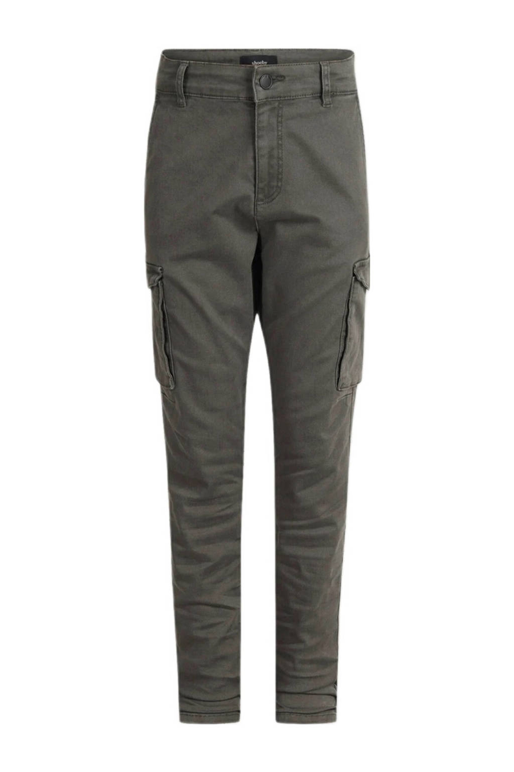Shoeby tapered fit cargobroek grijs