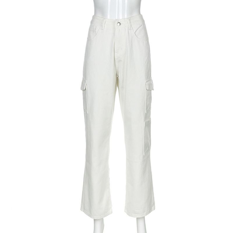 Honet - Losse Harem Cargo Jeans met Hoge Taille