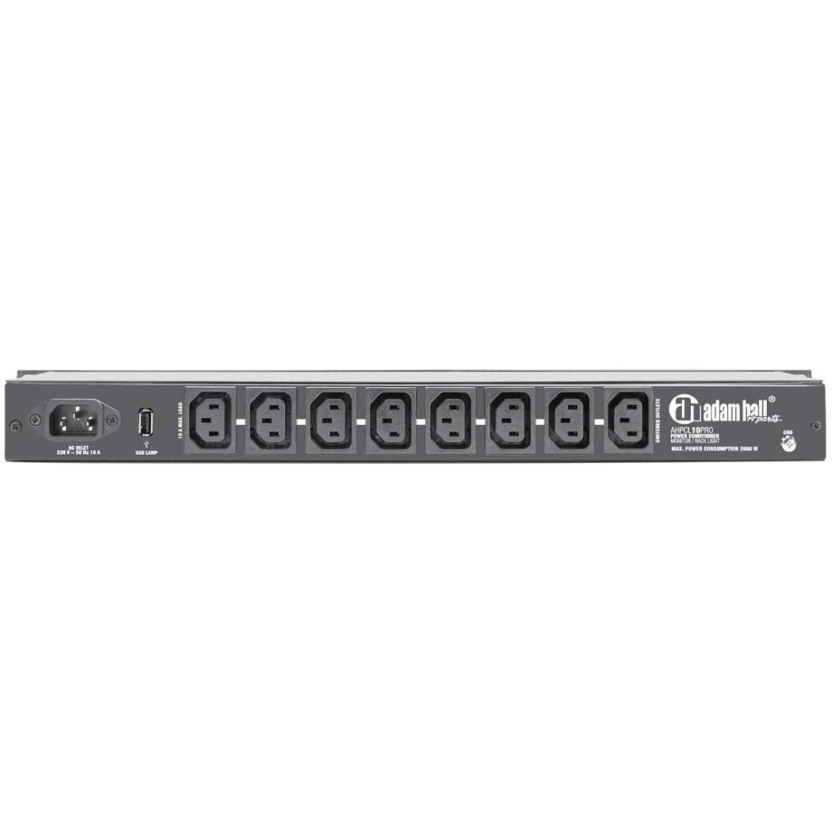 Adam Hall AHPCL10PRO spanningsverdeler met voltmeter+verlichting
