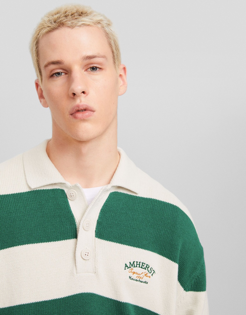 Suéter com gola polo