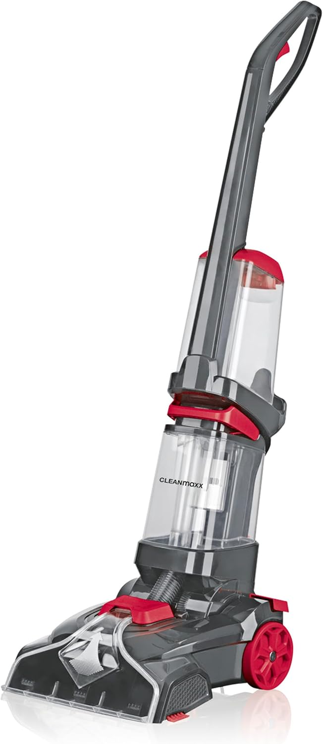 CLEANmaxx Teppichreiniger AquaStream | 3 in 1: waschen, reinigen, absaugen | Nasssauger mit Vibrationsbürsten & Seitenbürsten | Waschsauger, Trockensauger in 1 – für Sauberkeit auf fast jedem Teppich