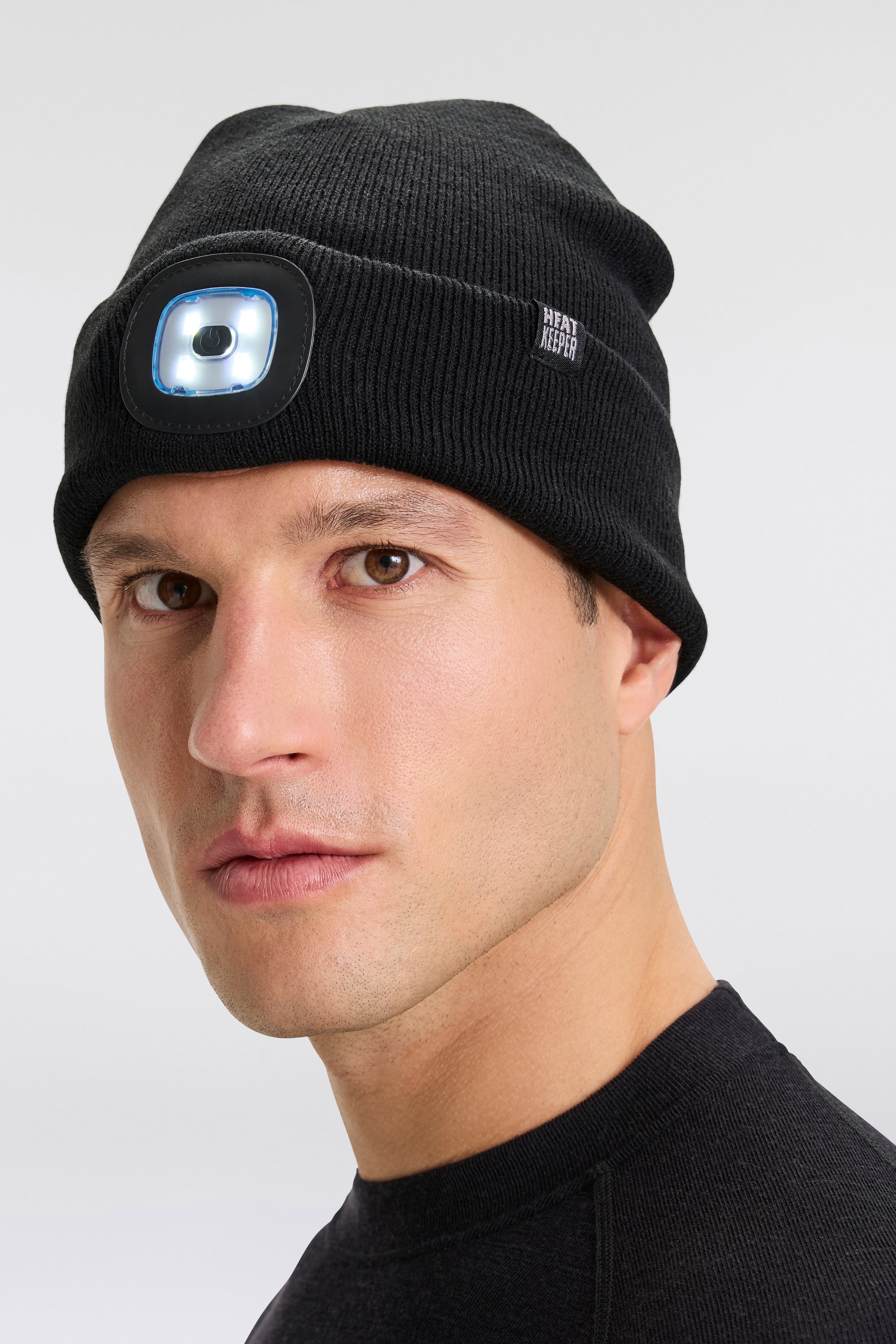 Heatkeeper Strickmütze »MEN THERMAL BEANIE+LED LIGHT RECHARGE« wiederaufladbarer, abnehmbaren LED-Leuchte für die dunkle Jahreszeit