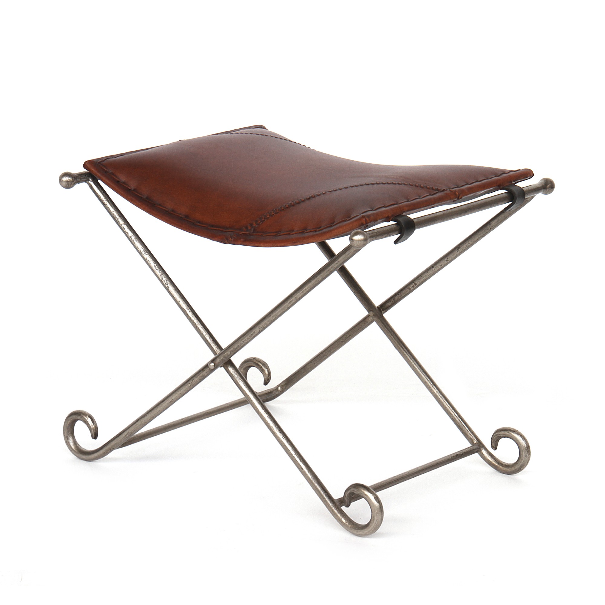 Scherenhocker 'Bilbao', hellbraun, T 50 cm, B 45 cm, H 45 cm von fischer's lagerhaus
