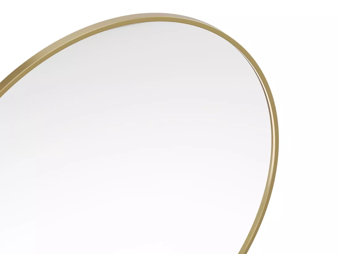 Grand miroir mural rond en métal - D. 150 cm - Doré - RONDIA