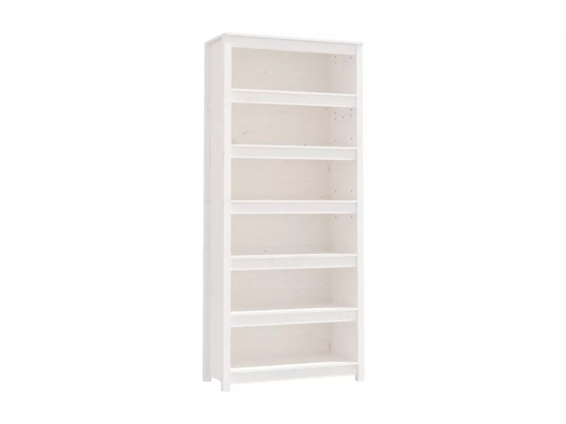 Bibliothèque Blanc 80x35x183 cm Bois de pin massif
