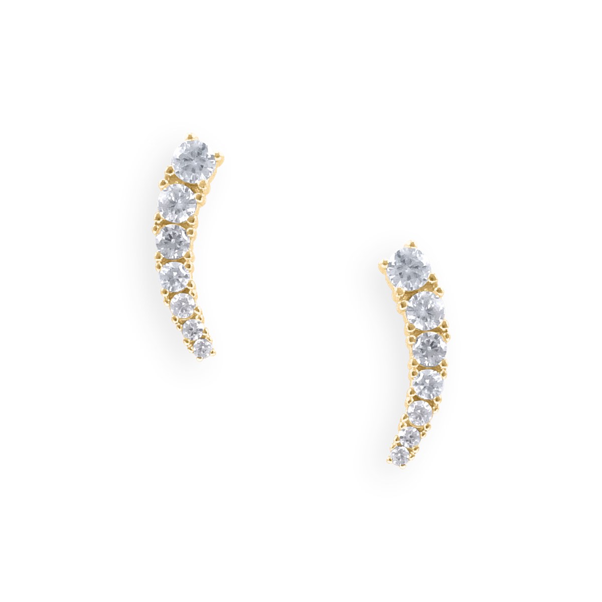 Boucles d'oreilles plaquées or avec oxydes de zirconium