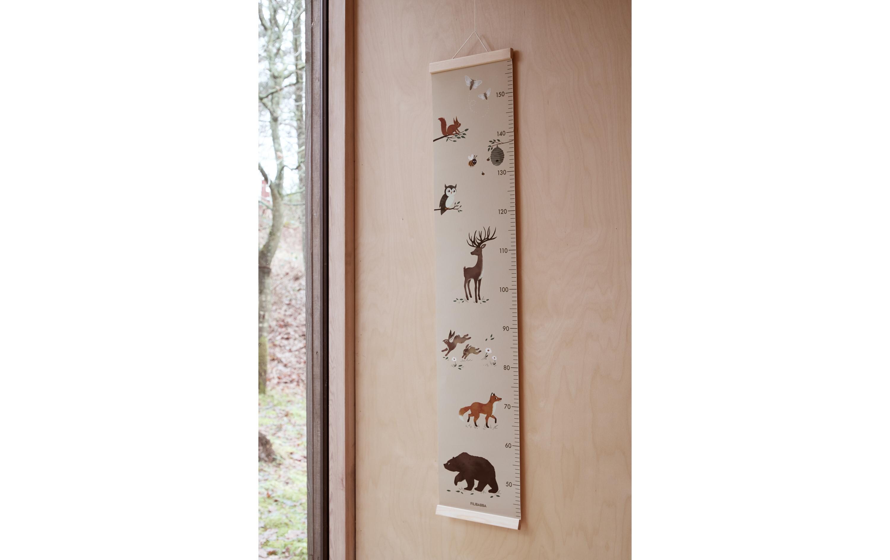 Messlatte für Kinder WaldtiereWachstumsdiagramm zum Aufhängen mit Tiermotiven