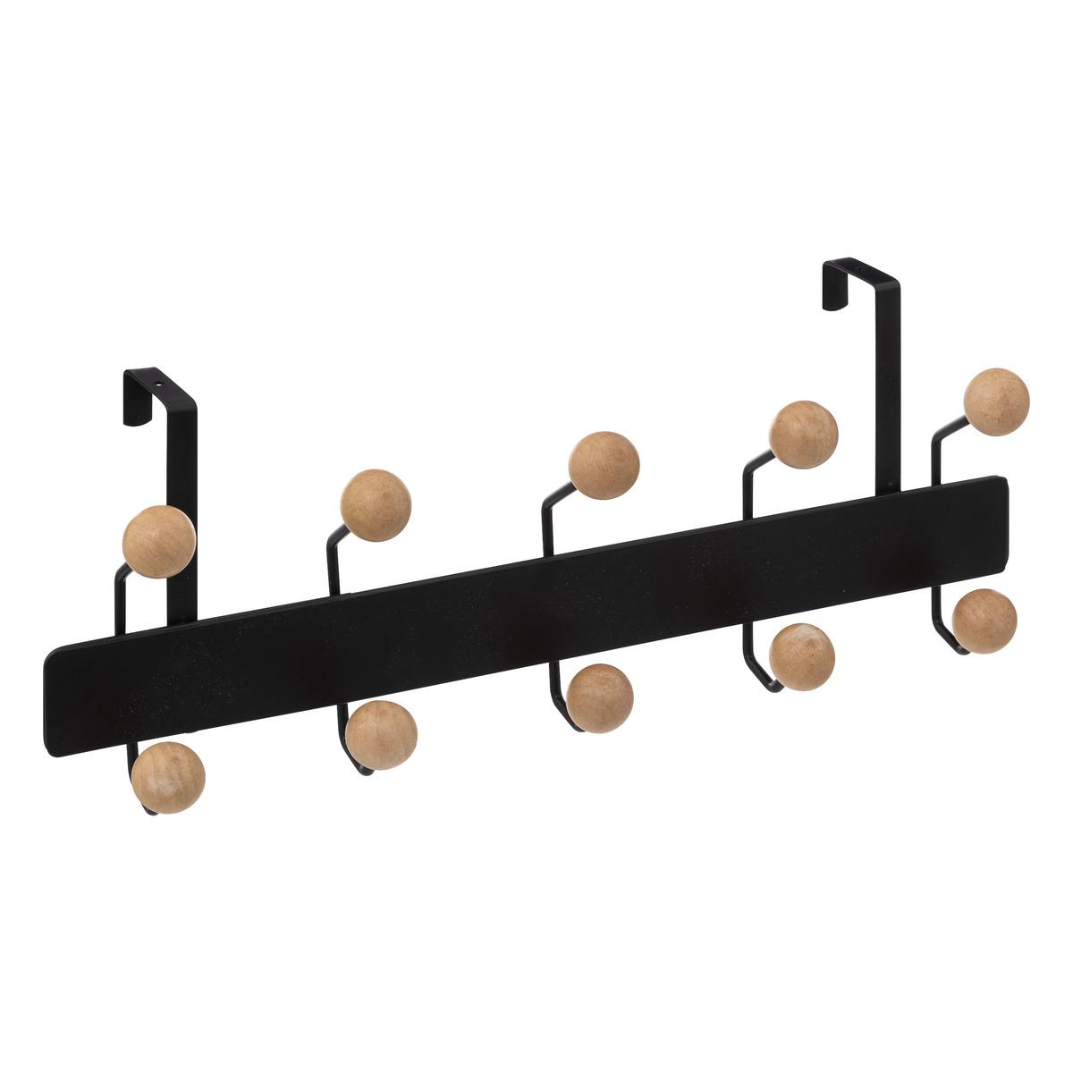 PATERE DE PORTE BOULES METAL AVEC 10 TETES BOIS