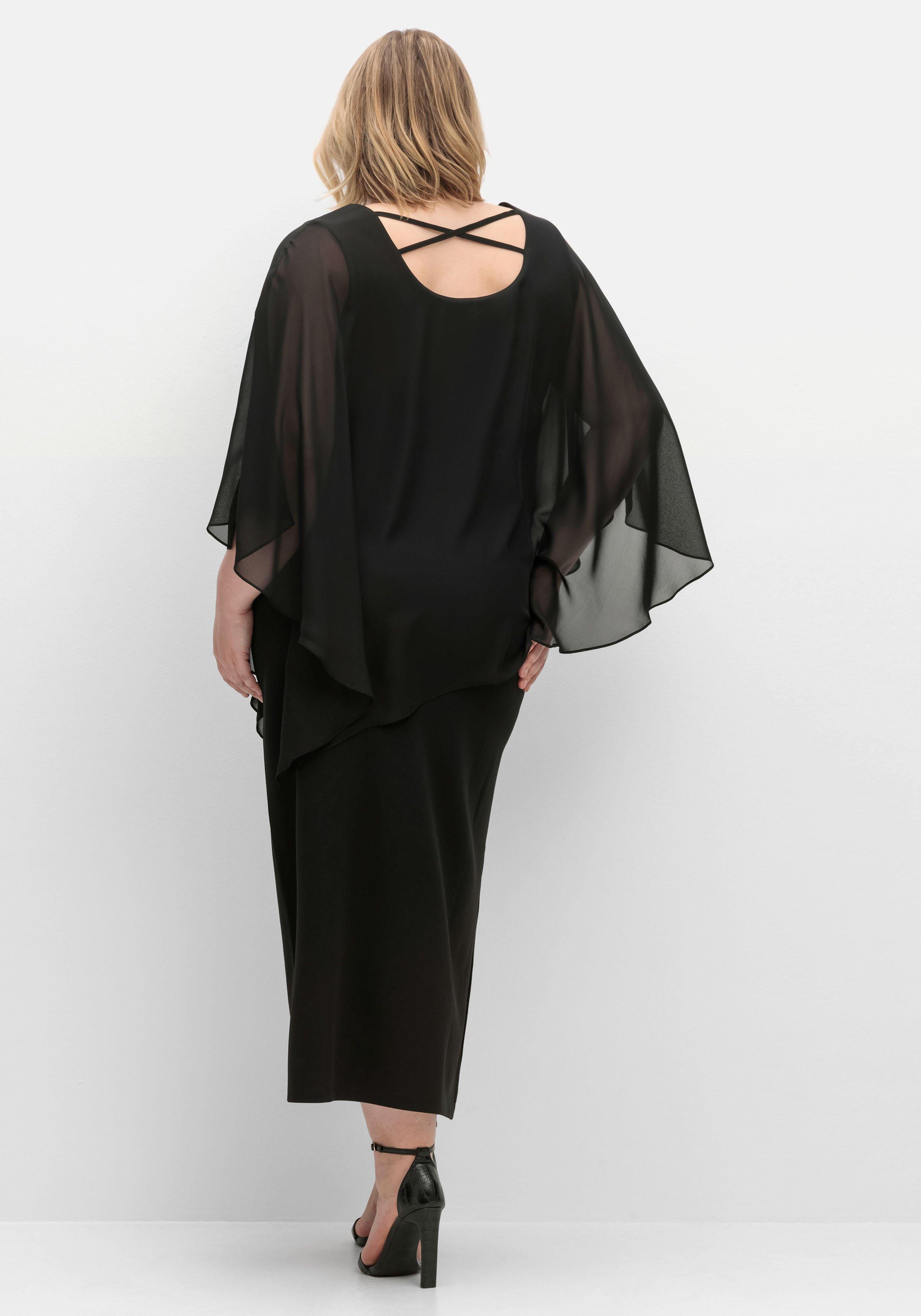 Abendkleid in A-Linie mit weiten Fledermausärmeln
