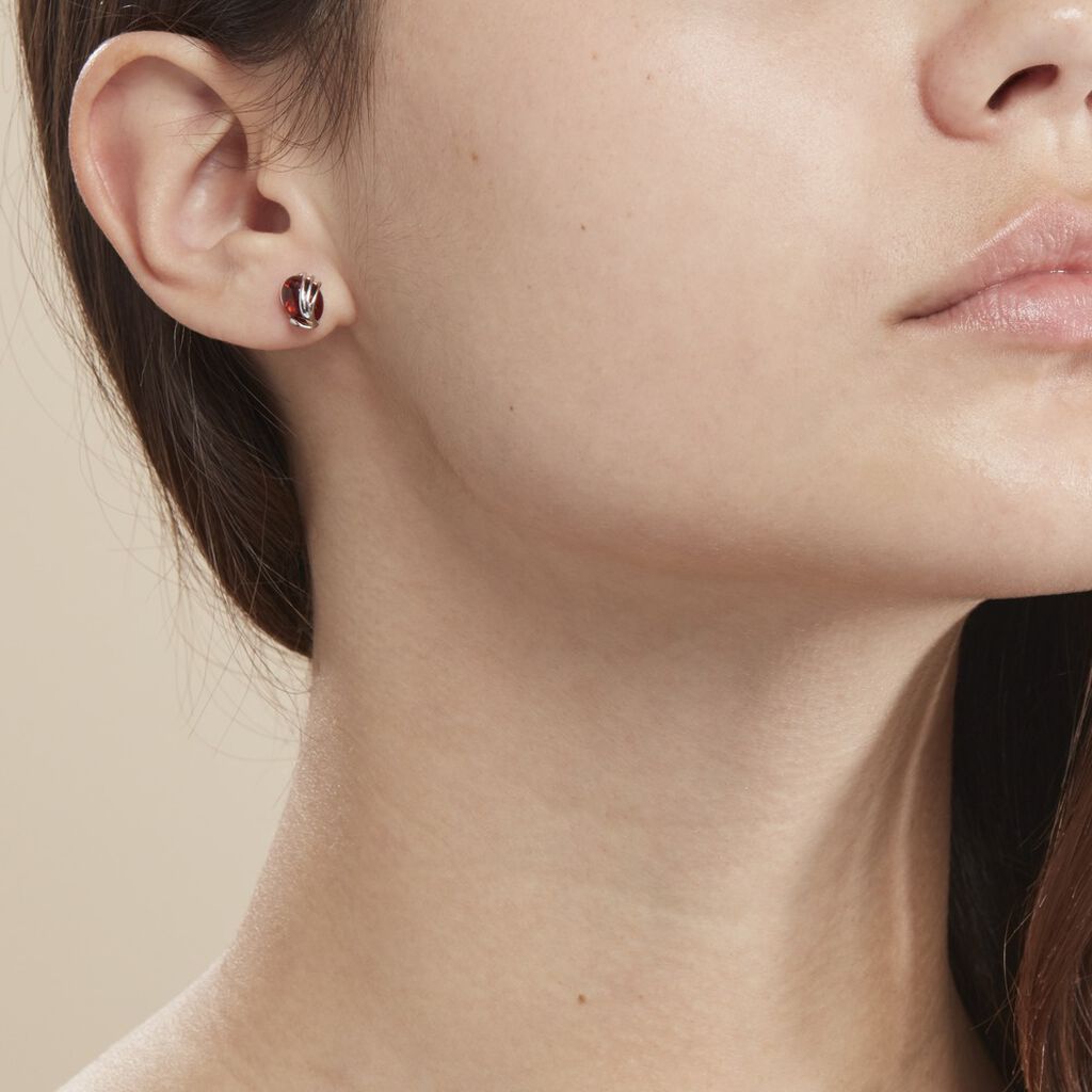 Boucles D'oreilles Argent Blanc Aleina Ambres