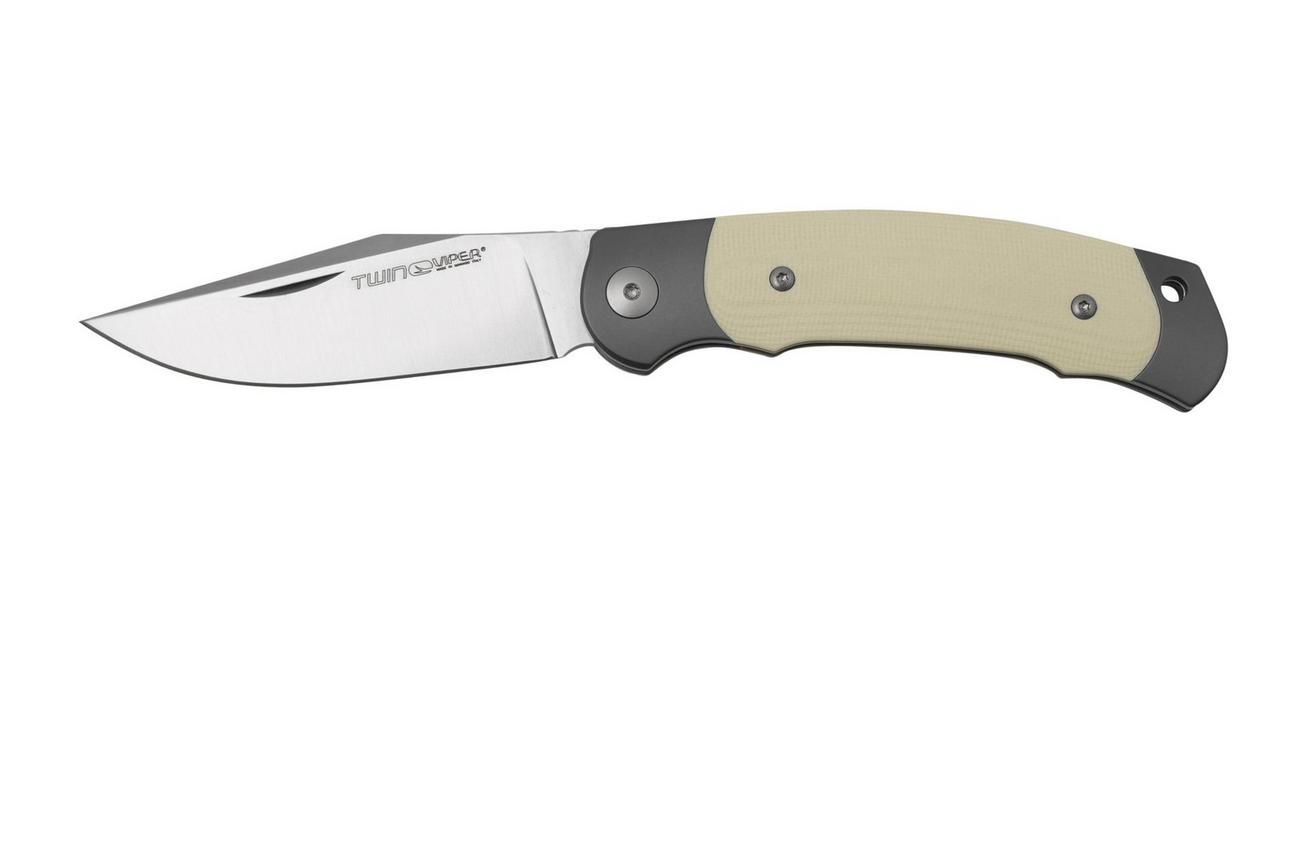 Viper Twin, V6002GI, Satin M390, Ivory G10 zakmes, Fabrizio Silvestrelli design