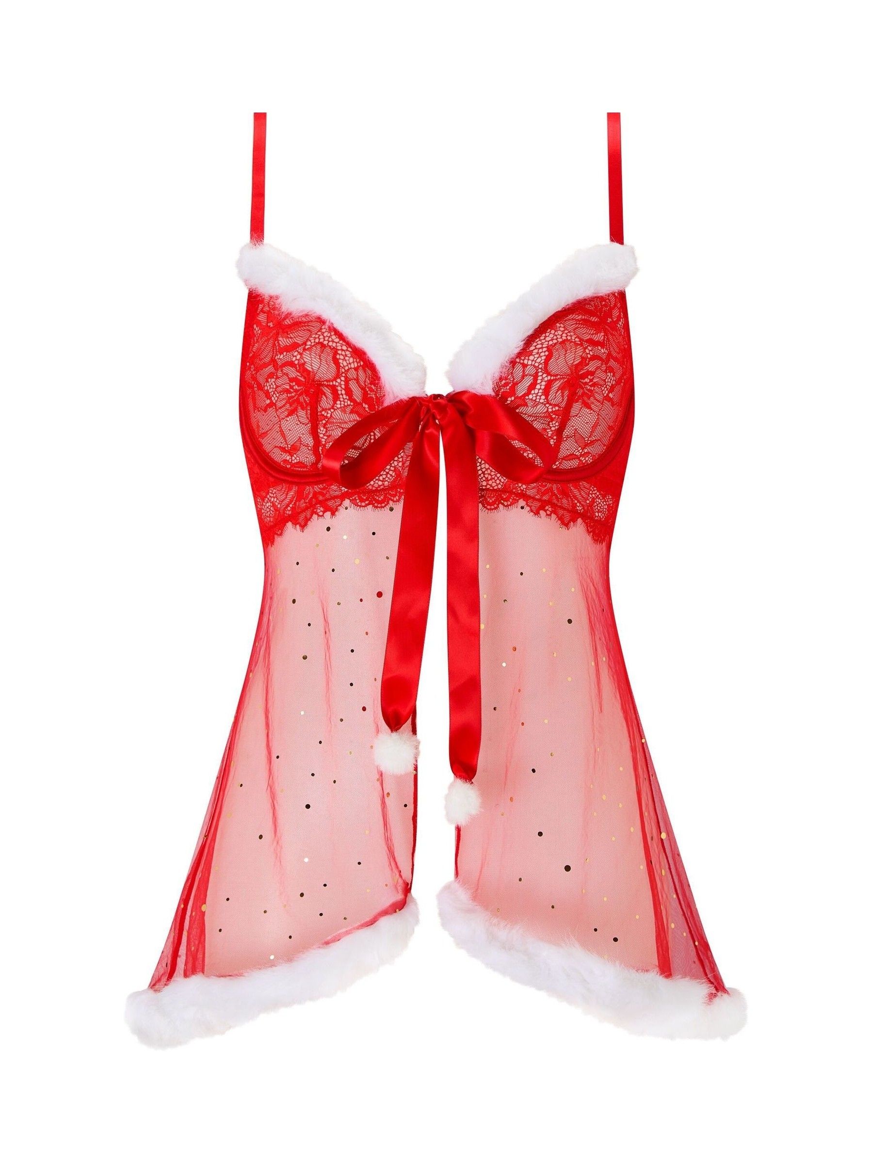 Ann Summers Baby Its Cold Outside Kerstmis babydoll van imitatiebont