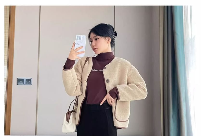 Cloud Nine - Hoge taille effen corduroy broek met splitzoom en uitlopende pijpen