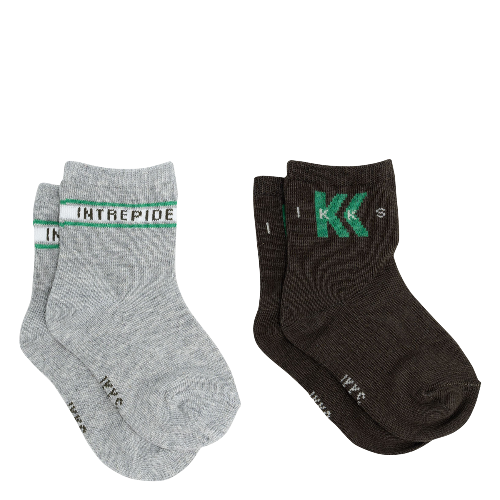 Lot de 2 chaussettes en coton mélangé| Kaki
