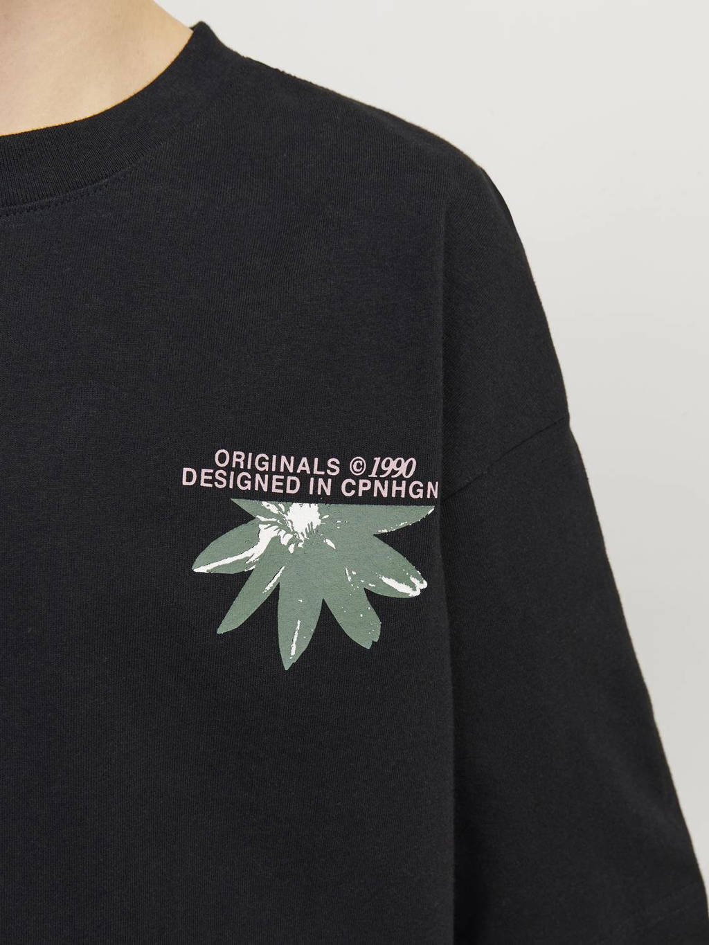 JACK & JONES T-shirt JORTAMPA met backprint zwart