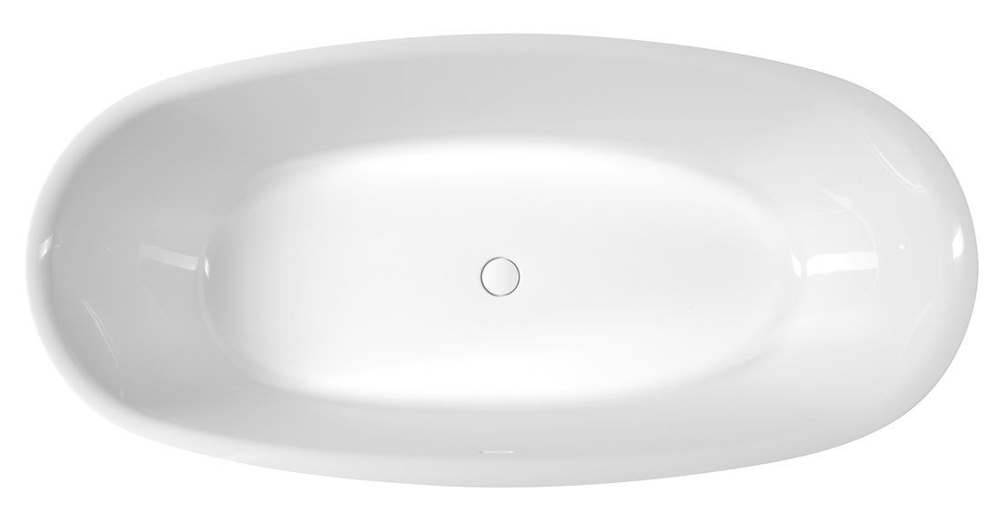 Polysan Florina vrijstaand bad wit mineraalmarmer 170x80cm