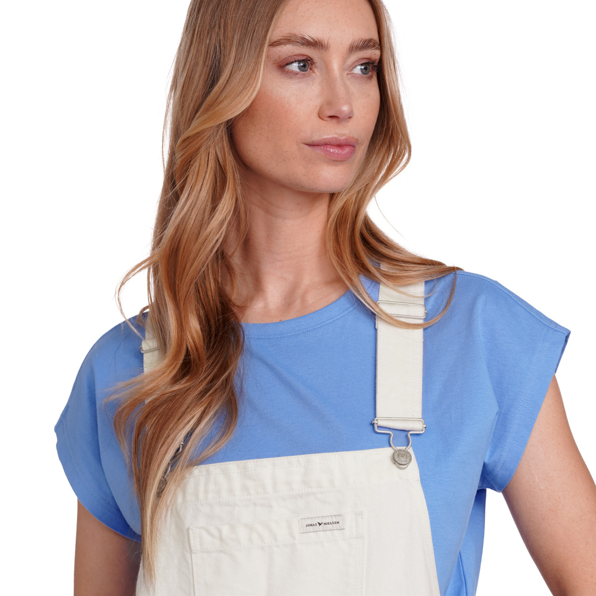 Jonas Nielsen Damen Latzhose in Denim-Optik weiss
