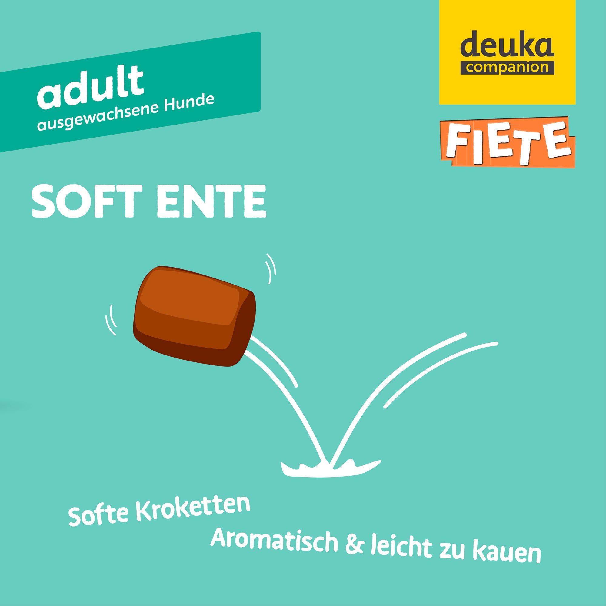 FIETE Adult Soft Ente - Softes Trockenfutter für Hunde