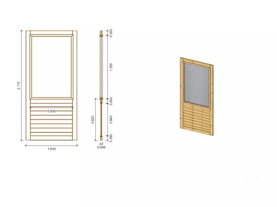 Pergola de jardin 4,04x4,04m avec panneaux - traité - ALT126 - ALTANKA