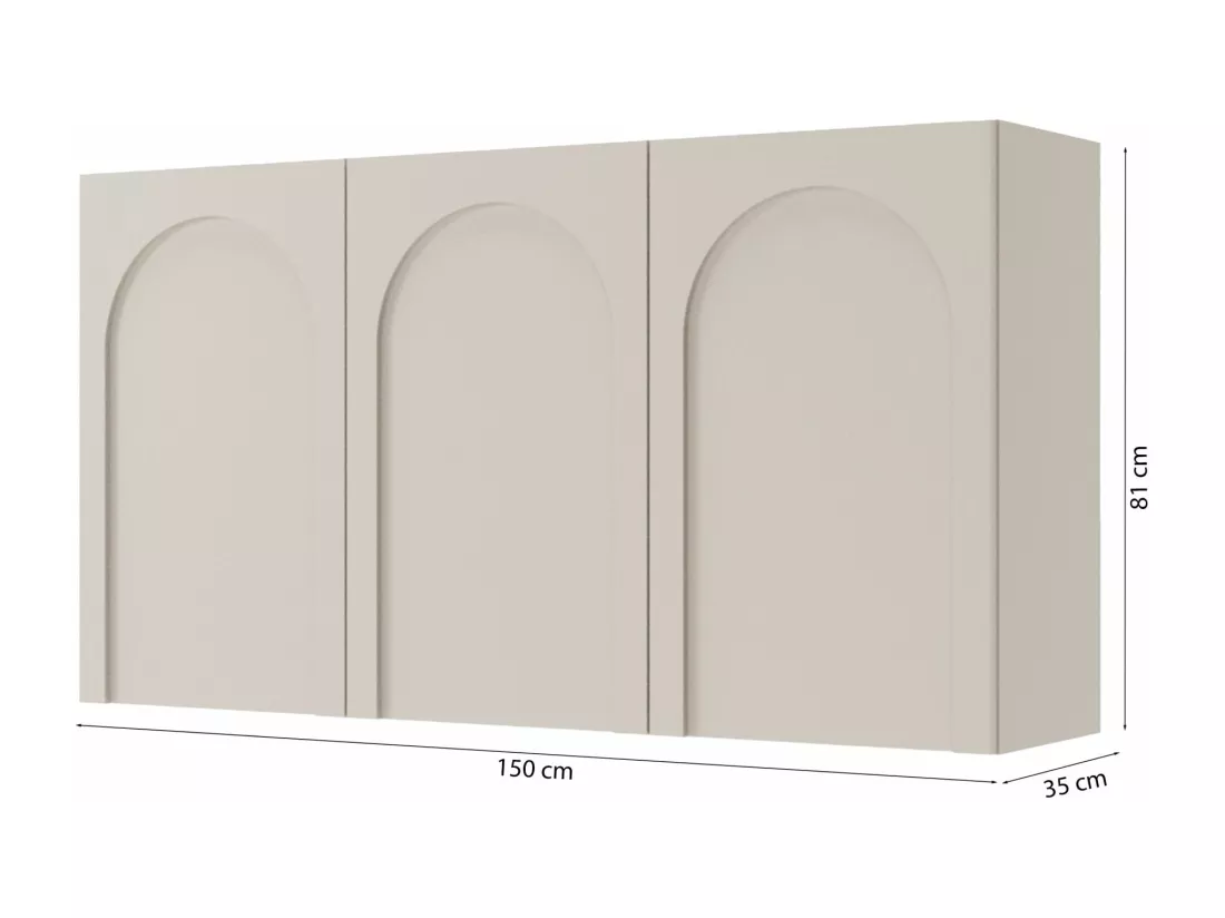 Buffet - 150 cm - 3 portes avec façades fraisées - grège - ARKADIA