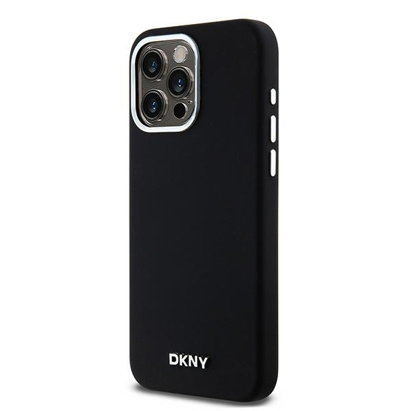 iPhone 15 Pro Max MagSafe Silikon Hülle Case Metal Logo (DKHMP15XSMCHLK) - Schwarz